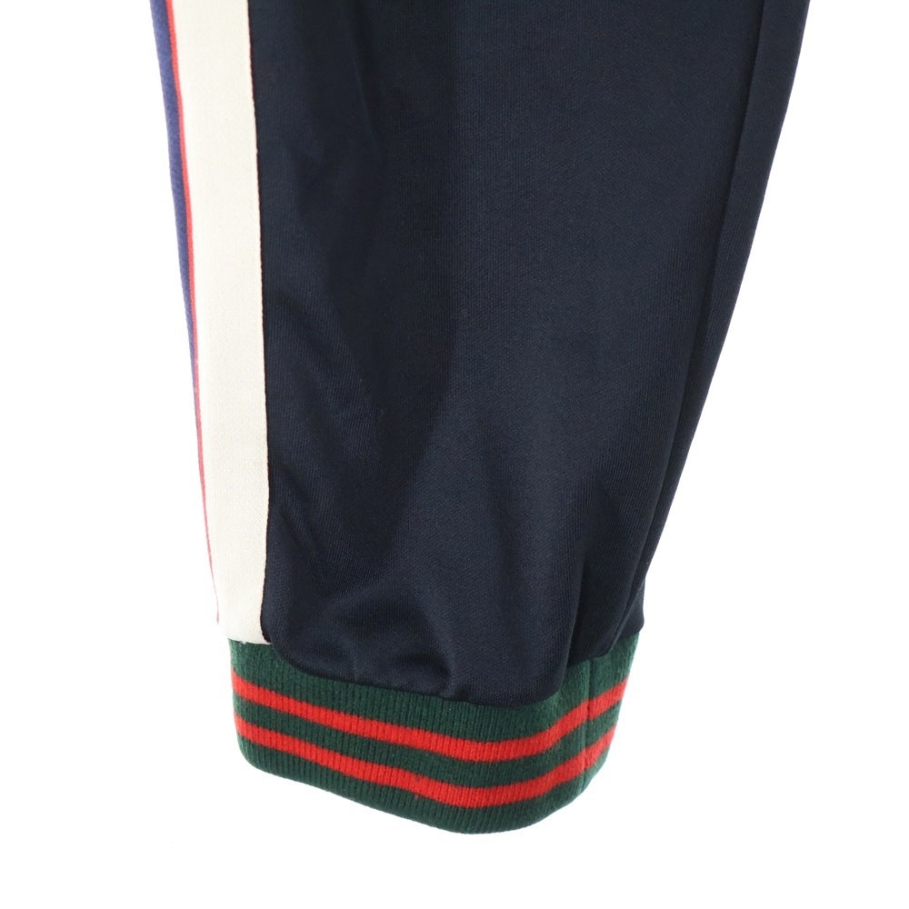 GUCCI(グッチ) 17AW TECHNICAL JERSEY PANTS サイドラインロゴ テクニカル トラックパンツ ブラック 474635 X5T39