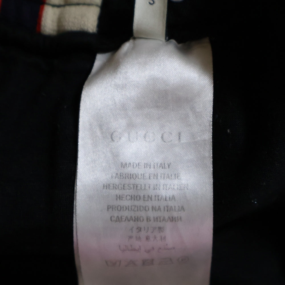 GUCCI(グッチ) 17AW TECHNICAL JERSEY PANTS サイドラインロゴ テクニカル トラックパンツ ブラック 474635 X5T39
