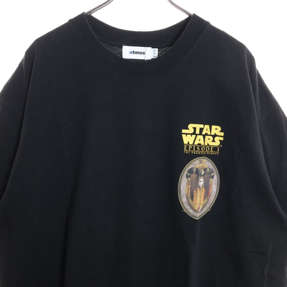 ATMOS(アトモス) ×STAR WARS EPISODE 1 T-shirt エピソード 1 プリント クルーネック 半袖 Tシャツ カットソー ブラック MA24S-TS044