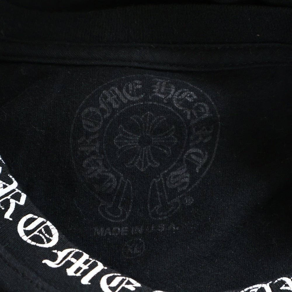 CHROME HEARTS(クロムハーツ) NECK LOGO S/S TEE ネックロゴプリント 半袖Tシャツ カットソー ブラック/ホワイト