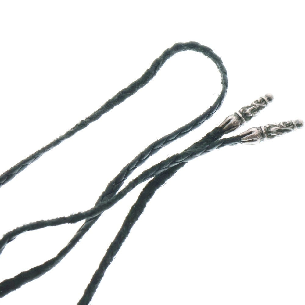 CHROME HEARTS(クロムハーツ) LEATHER BRAID SCROLL ネックレス レザーブレイドネックレス ブラック/シルバー BCA377