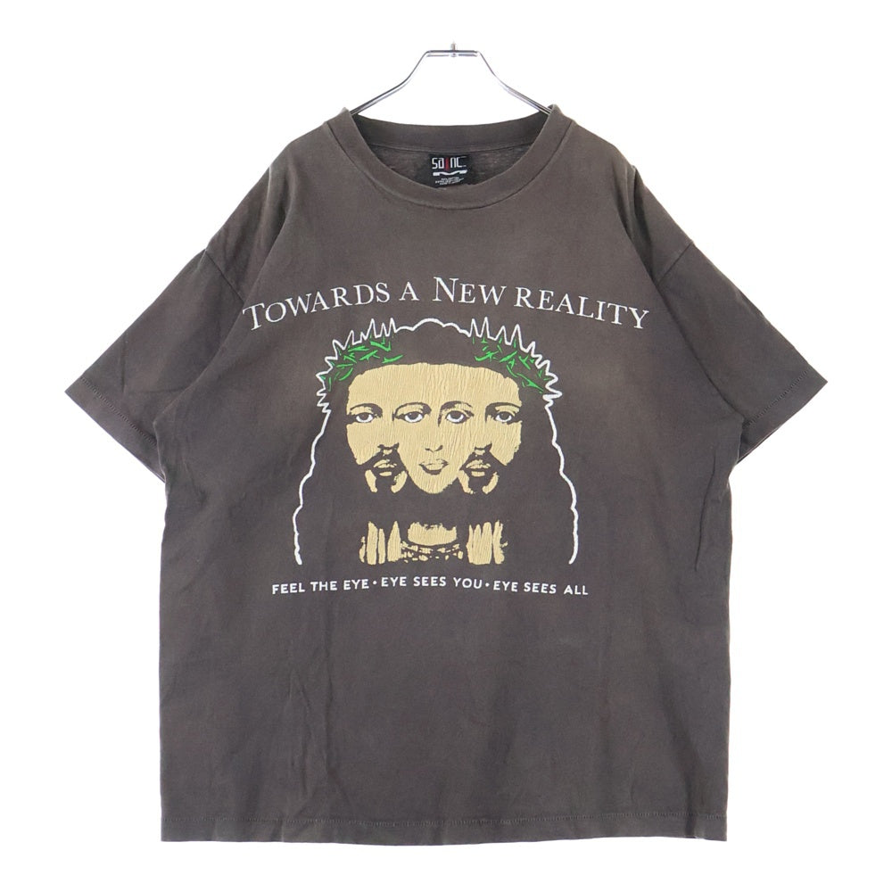 SAINT MICHAEL(セントマイケル) 21SS VISION SS TEE ビジョン 両面プリント クルーネック 半袖Tシャツ カットソー ブラウン SM-S21-0000-006