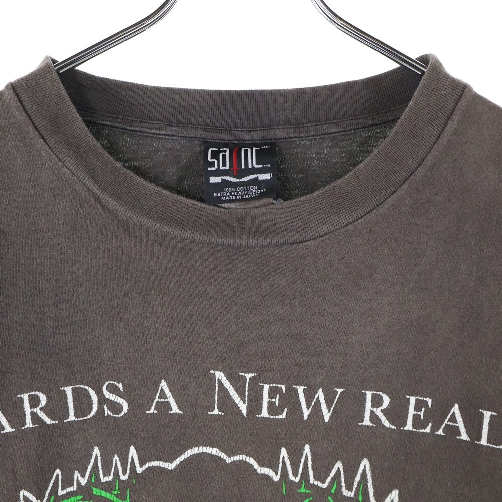 SAINT MICHAEL(セントマイケル) 21SS VISION SS TEE ビジョン 両面プリント クルーネック 半袖Tシャツ カットソー ブラウン SM-S21-0000-006