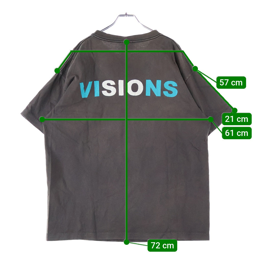 SAINT MICHAEL(セントマイケル) 21SS VISION SS TEE ビジョン 両面プリント クルーネック 半袖Tシャツ カットソー ブラウン SM-S21-0000-006