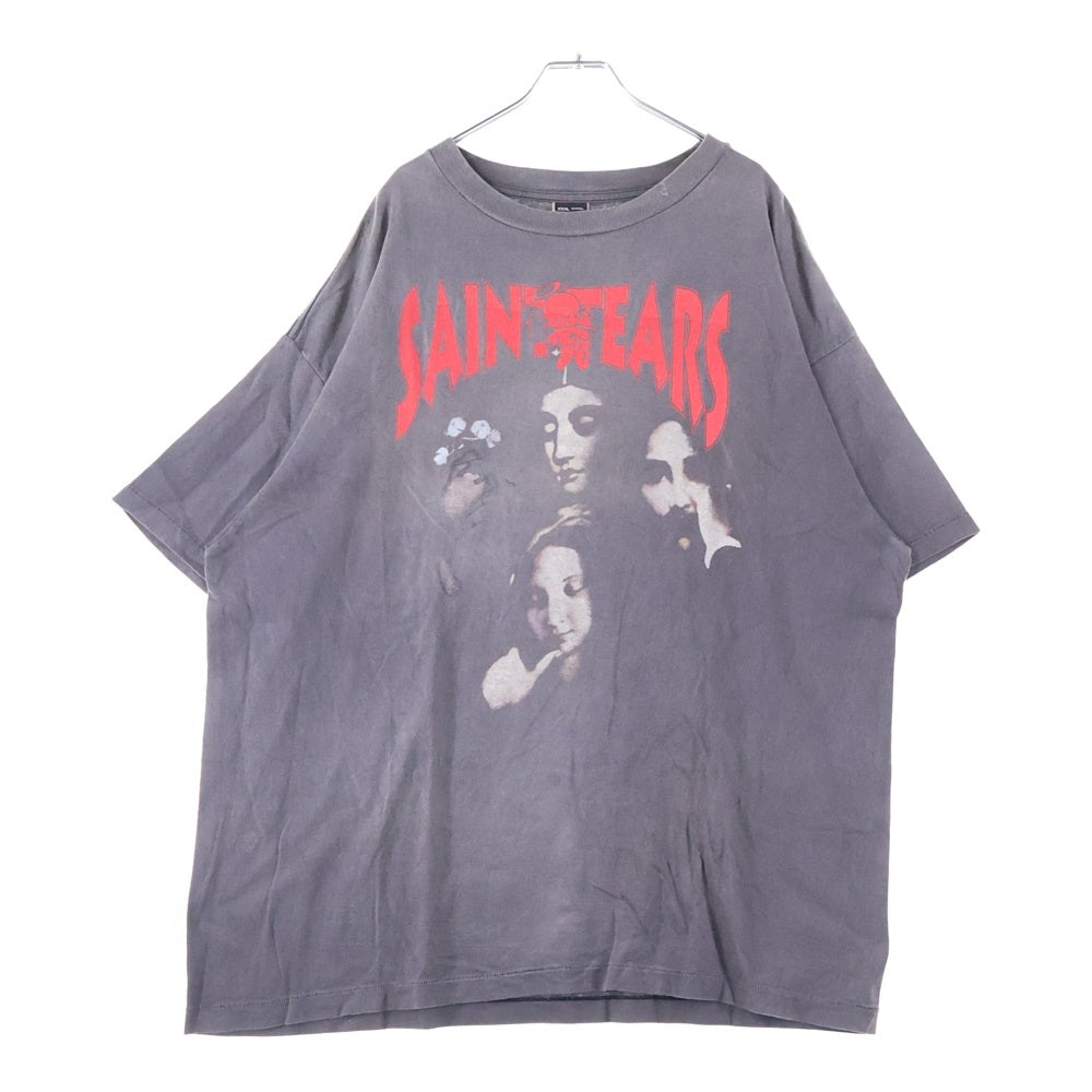 SAINT MICHAEL(セントマイケル) 22SS ×DENIM TEARS FACES SS TEE デニムティアーズ フェイス 両面プリント クルーネック 半袖Tシャツ カットソー チャコール SM-S22-0000-064