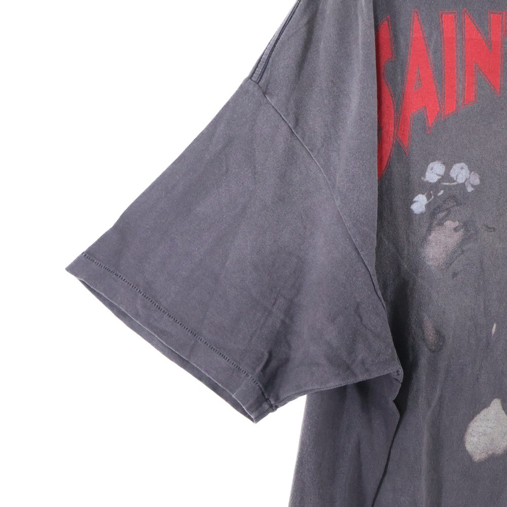 SAINT MICHAEL(セントマイケル) 22SS ×DENIM TEARS FACES SS TEE デニムティアーズ フェイス 両面プリント クルーネック 半袖Tシャツ カットソー チャコール SM-S22-0000-064