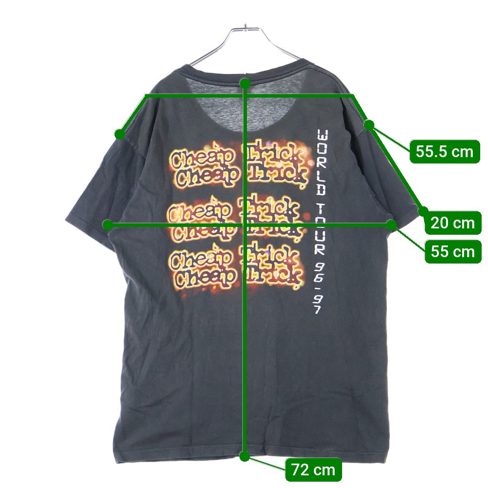 VINTAGE(ヴィンテージ) 90S VINTAGE Cheap Trick world Tour チープトリック ワールドツアー 96-97 プリントTシャツ 半袖カットソー ブラック