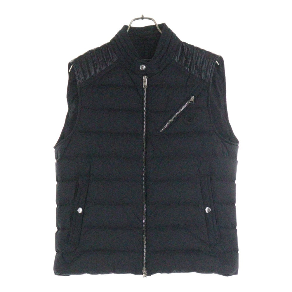 MONCLER(モンクレール) 20AW TOLONNE GILET ヨーク切替 トロンヌ ジレ レザーロゴワッペン ダウンベスト ブラック F20911A21100