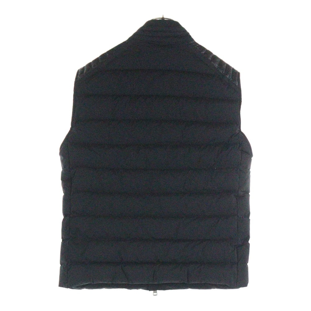MONCLER(モンクレール) 20AW TOLONNE GILET ヨーク切替 トロンヌ ジレ レザーロゴワッペン ダウンベスト ブラック F20911A21100