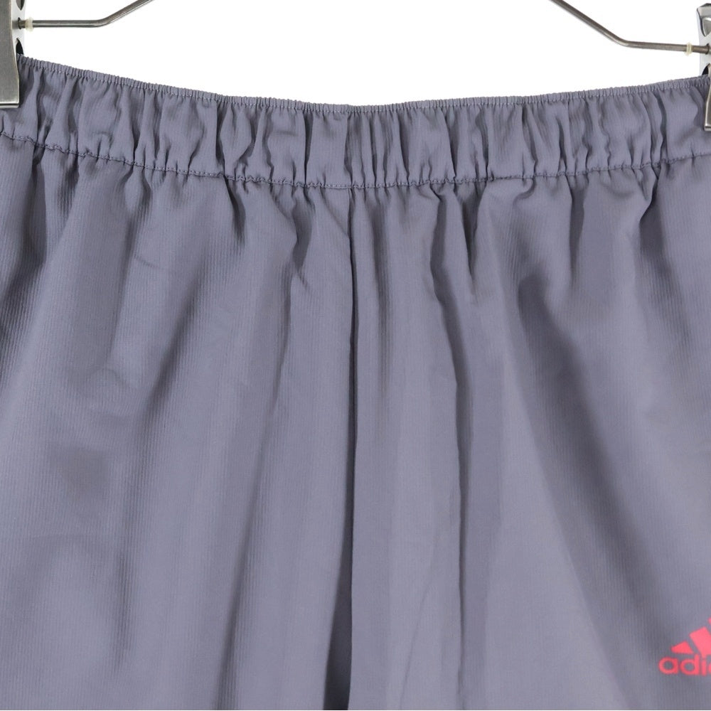 adidas(アディダス) AZB001 ロゴデザイン ナイロンパンツ グレー/ピンク