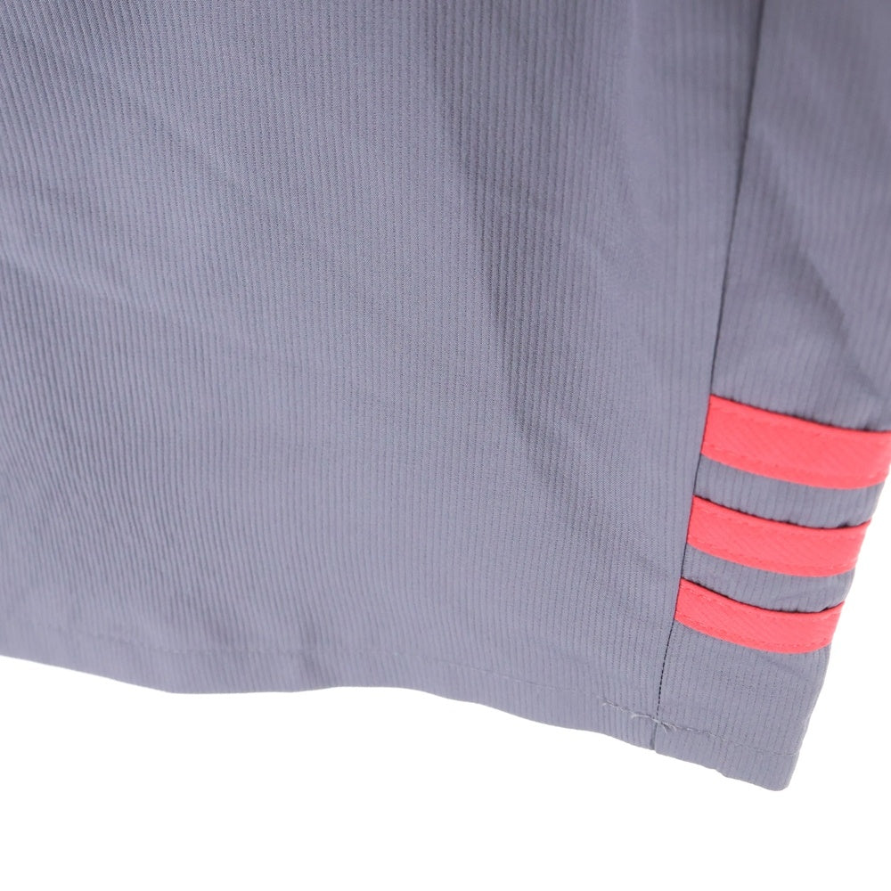 adidas(アディダス) AZB001 ロゴデザイン ナイロンパンツ グレー/ピンク