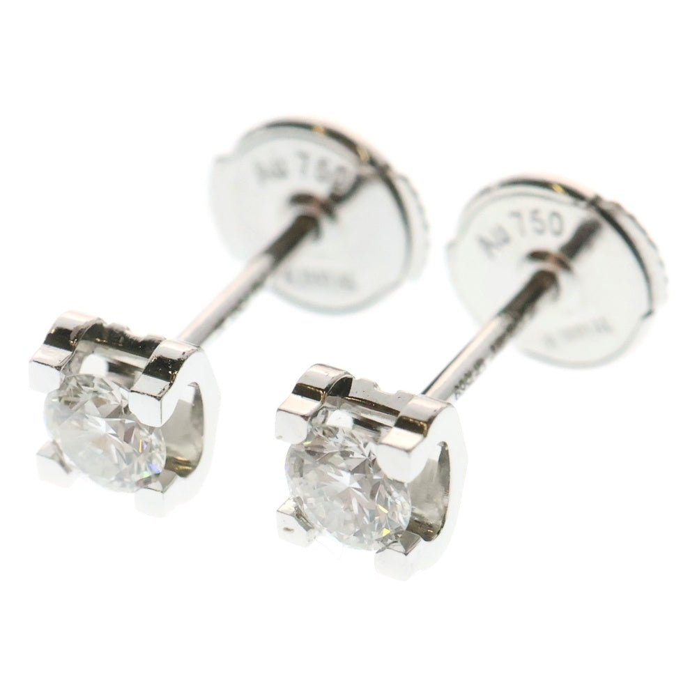 Cartier(カルティエ) C ドゥ カルティエ ピアス K18WG ホワイトゴールド 1Pダイヤモンド 0.18carat 両耳