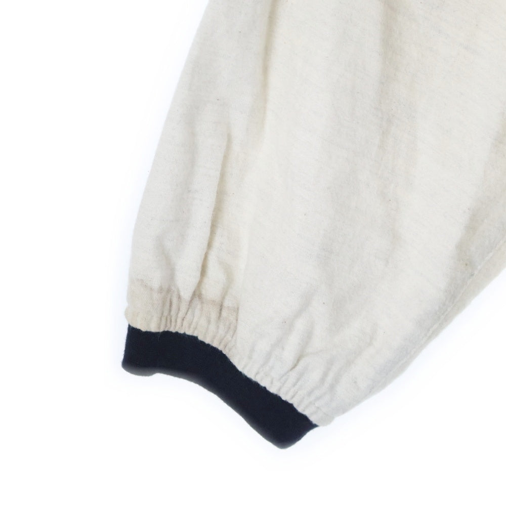 DESCENDANT(ディセンダント) 22AW BLEEK BASEBALL LS SHIRT フロントロゴ ボタンダウン ロングスリーブ 長袖ベースボールシャツ ネイビー/ホワイト 222TQDS-SHM07