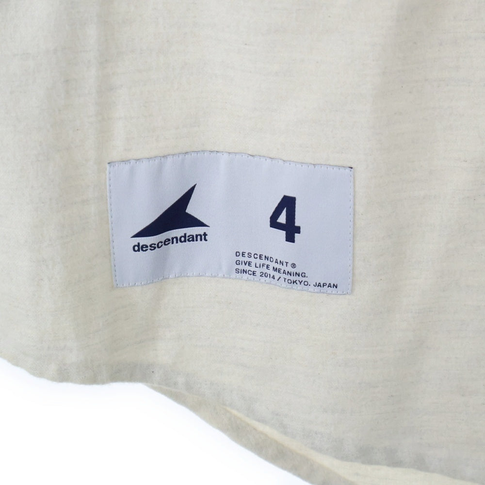 DESCENDANT(ディセンダント) 22AW BLEEK BASEBALL LS SHIRT フロントロゴ ボタンダウン ロングスリーブ 長袖ベースボールシャツ ネイビー/ホワイト 222TQDS-SHM07