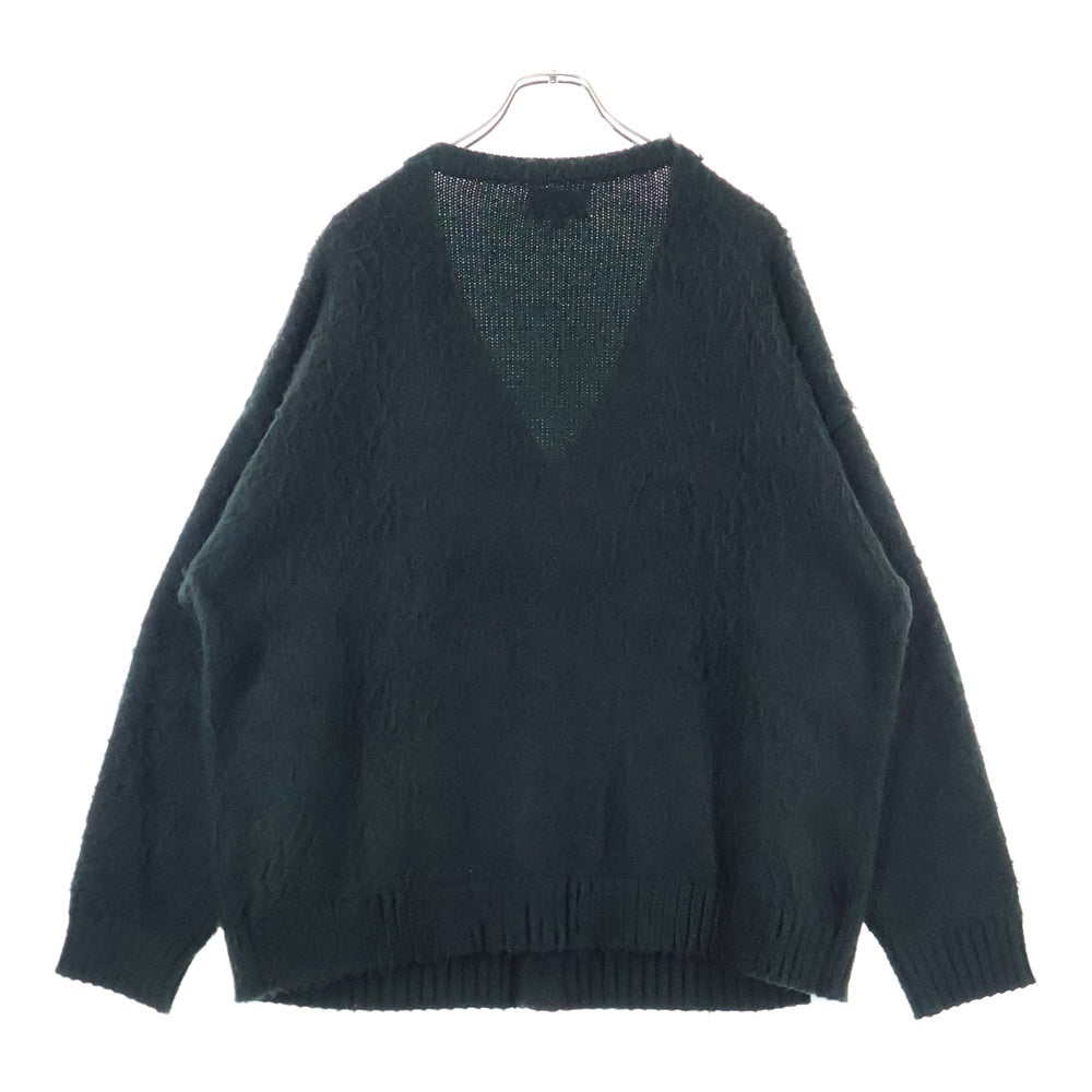 DESCENDANT(ディセンダント) 22AW NURSE KNIT CARDIGAN ナース ニット Vネック ボタンダウン ロングスリーブ 長袖カーディガン ブラック 222MADS-KNM01