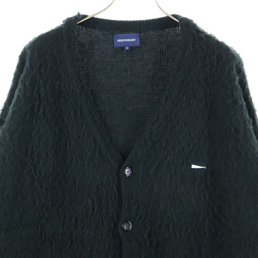 DESCENDANT(ディセンダント) 22AW NURSE KNIT CARDIGAN ナース ニット Vネック ボタンダウン ロングスリーブ 長袖カーディガン ブラック 222MADS-KNM01