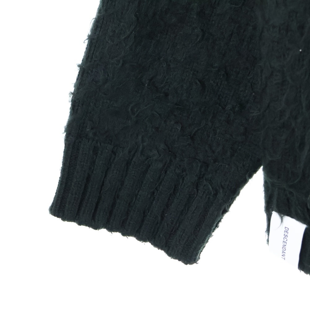 DESCENDANT(ディセンダント) 22AW NURSE KNIT CARDIGAN ナース ニット Vネック ボタンダウン ロングスリーブ 長袖カーディガン ブラック 222MADS-KNM01