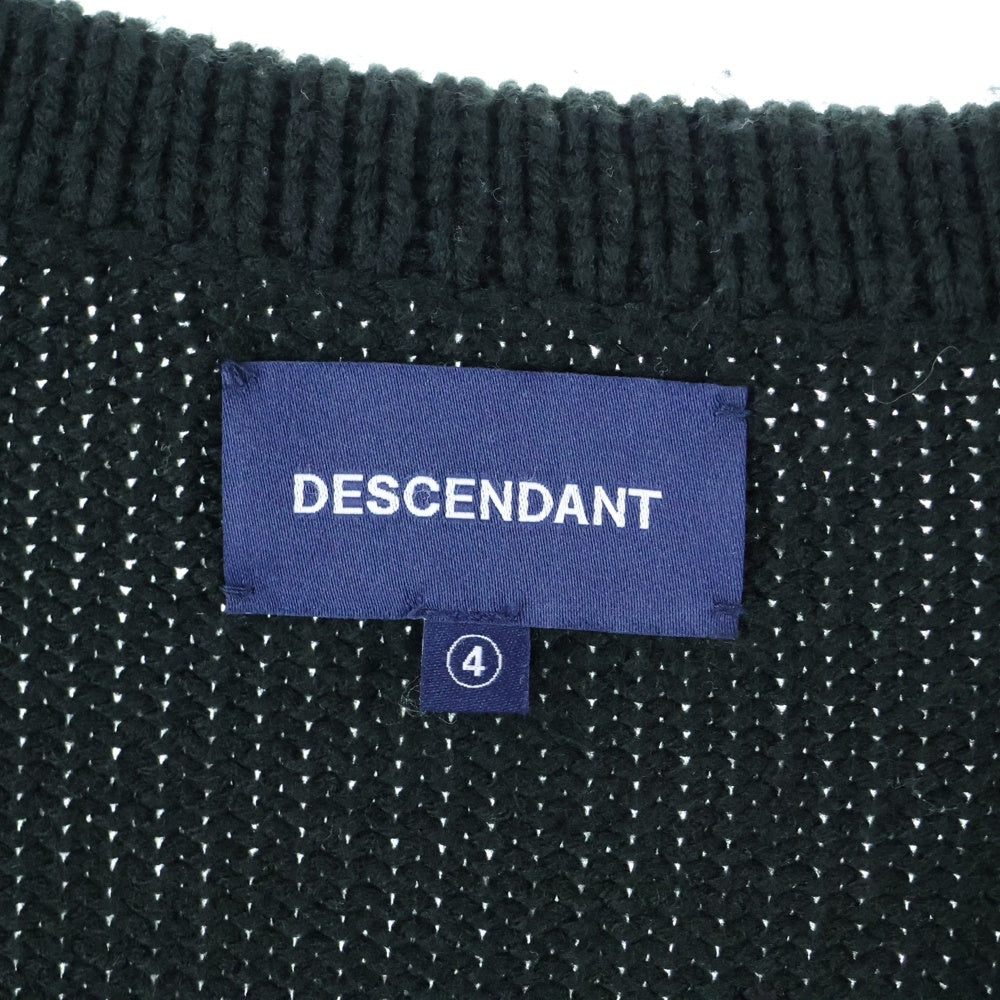 DESCENDANT(ディセンダント) 22AW NURSE KNIT CARDIGAN ナース ニット Vネック ボタンダウン ロングスリーブ 長袖カーディガン ブラック 222MADS-KNM01
