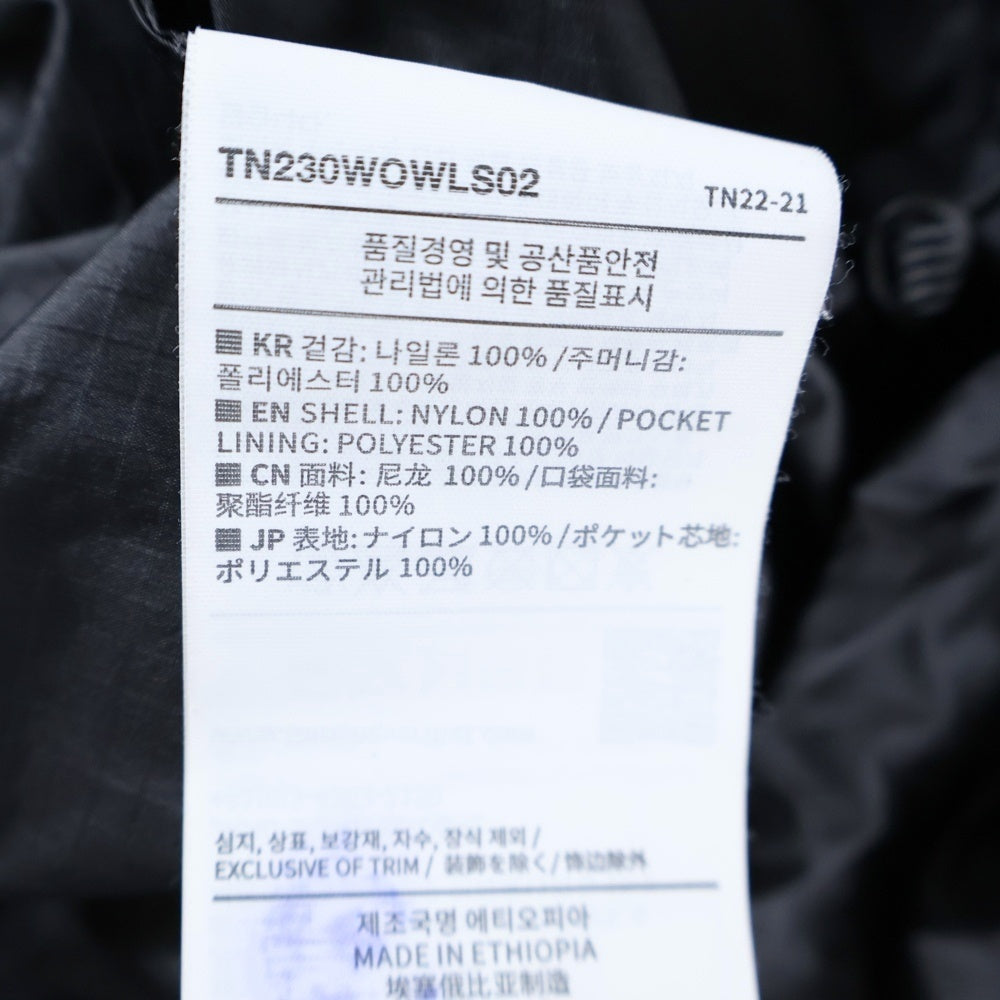 THISISNEVERTHAT(ディスイズネバーザット) T-Light Jacket ジップアップ フーデットシェルジャケット ブラック TN230WOWLS02