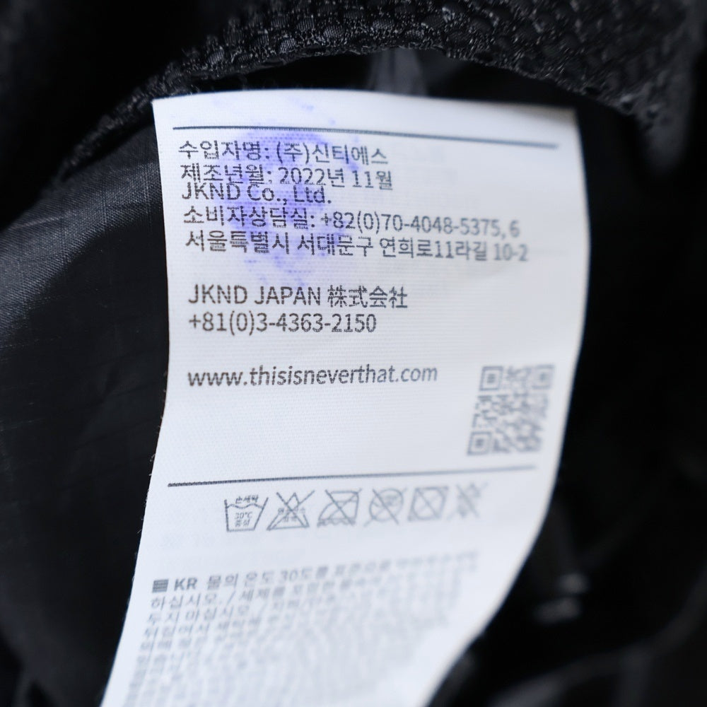 THISISNEVERTHAT(ディスイズネバーザット) T-Light Jacket ジップアップ フーデットシェルジャケット ブラック TN230WOWLS02