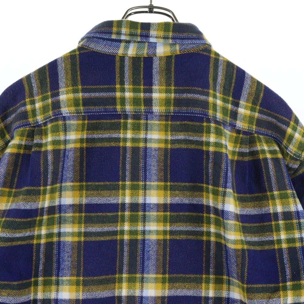SUPREME(シュプリーム) 25SS Old English Plaid Flannel Shirt オールドイングリッシュ ロゴ 刺繍 チェック プレイド フランネル 長袖 シャツ ブルー/イエロー