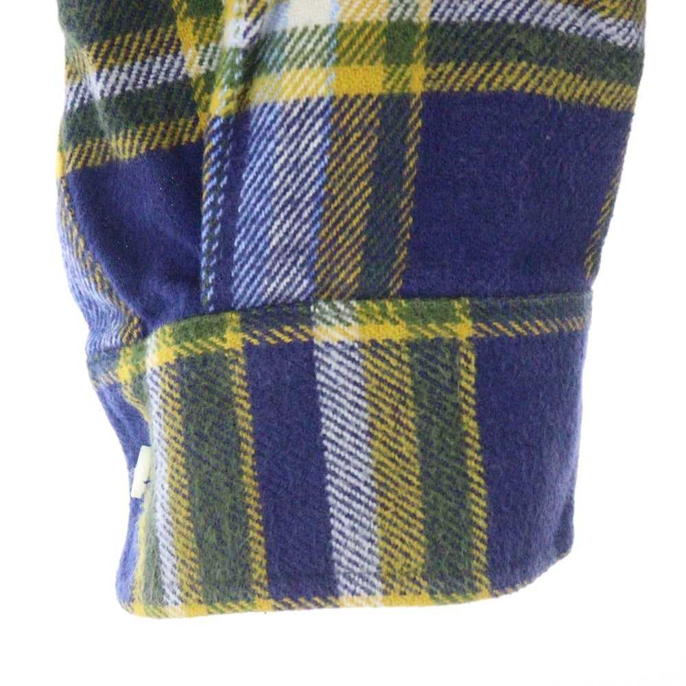SUPREME(シュプリーム) 25SS Old English Plaid Flannel Shirt オールドイングリッシュ ロゴ 刺繍 チェック プレイド フランネル 長袖 シャツ ブルー/イエロー