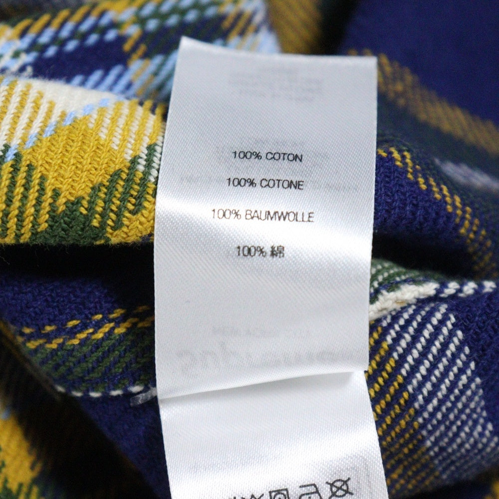 SUPREME(シュプリーム) 25SS Old English Plaid Flannel Shirt オールドイングリッシュ ロゴ 刺繍 チェック プレイド フランネル 長袖 シャツ ブルー/イエロー