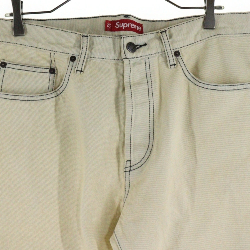SUPREME(シュプリーム) 25SS Regular Jean Bleached ロゴ スター レギュラー デニム ブリーチ ジーンズ パンツ アイボリー