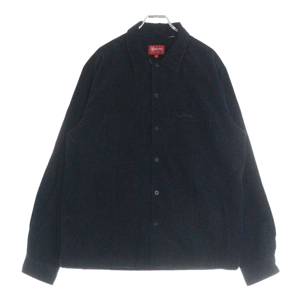 SUPREME(シュプリーム) 19AW Corduroy Shirt クラシックロゴ コーデュロイ 長袖 シャツ ブラック