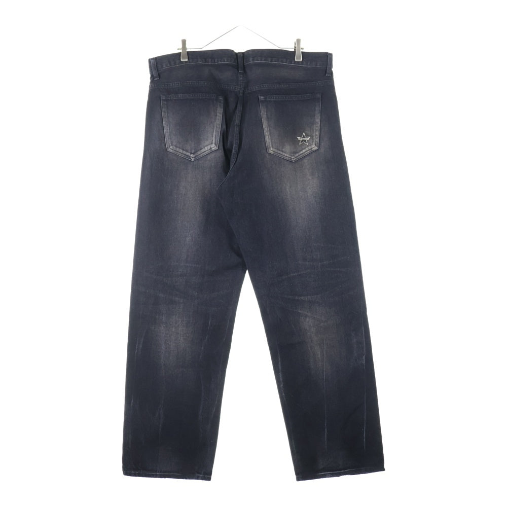 SUPREME(シュプリーム) 24SS Distressed Loose Fit Selvedge Jean ディストレスド ロゴエンブロイダリー セルビッジ ルーズフィット デニムパンツ ブラック