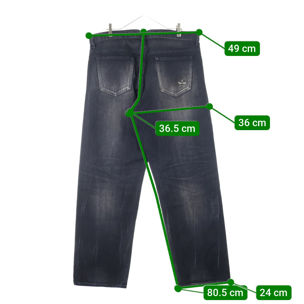 SUPREME(シュプリーム) 24SS Distressed Loose Fit Selvedge Jean ディストレスド ロゴエンブロイダリー セルビッジ ルーズフィット デニムパンツ ブラック