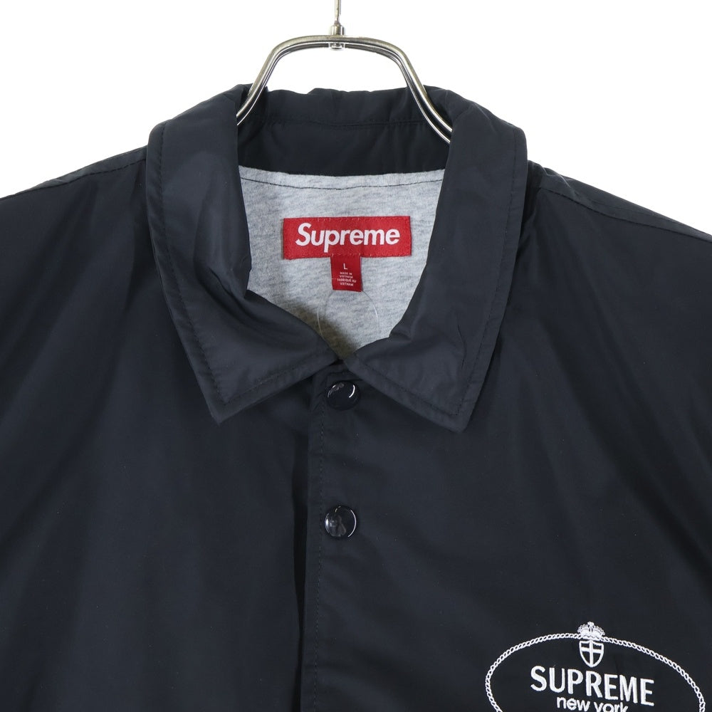 SUPREME(シュプリーム) 24AW Crest Coaches Jacket クレスト ロゴエンブロイダリー コーチジャケット ブラック