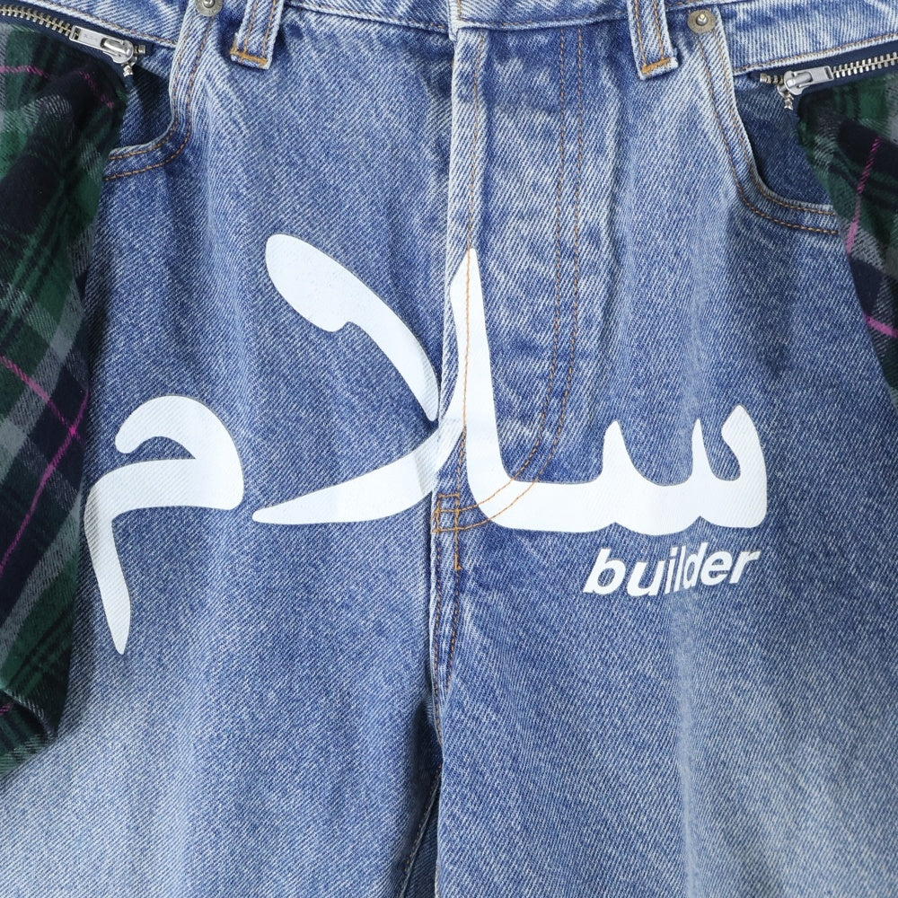 SUPREME(シュプリーム) 23SS × UNDERCOVER Layered Jean アンダーカバー レイヤード チェックシャツドッキング デニムパンツ インディゴブルー/グリーン