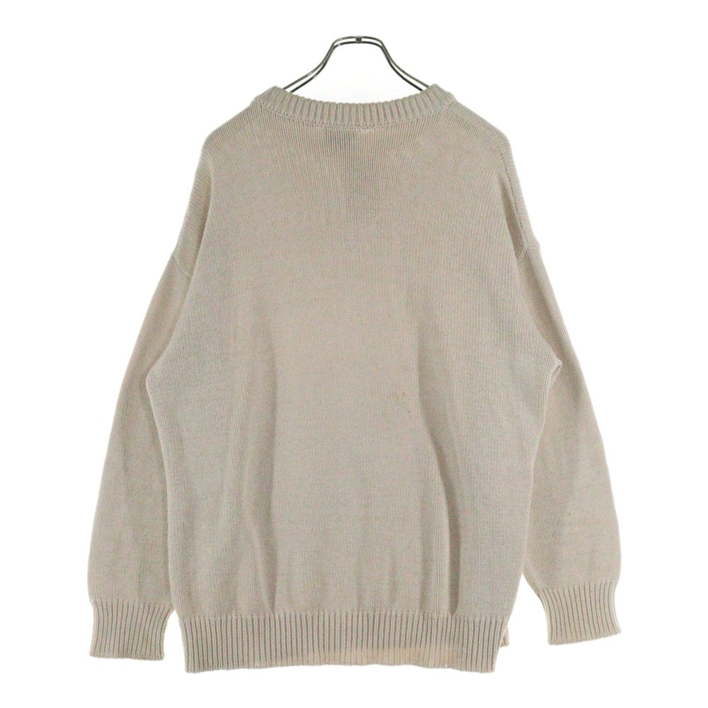 BALENCIAGA(バレンシアガ) 22SS ロゴエンブロイダリー クルーネックニット セーター ベージュ 683303 T3230