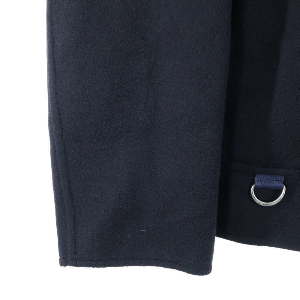 LOEWE(ロエベ) 23AW WORKWEAR JACKET カシミヤ混 レザーロゴワッペン ワーカージャケット ブラック H526Y03W76
