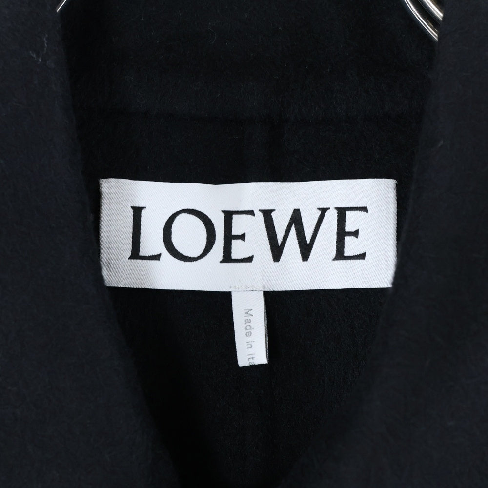 LOEWE(ロエベ) 23AW WORKWEAR JACKET カシミヤ混 レザーロゴワッペン ワーカージャケット ブラック H526Y03W76