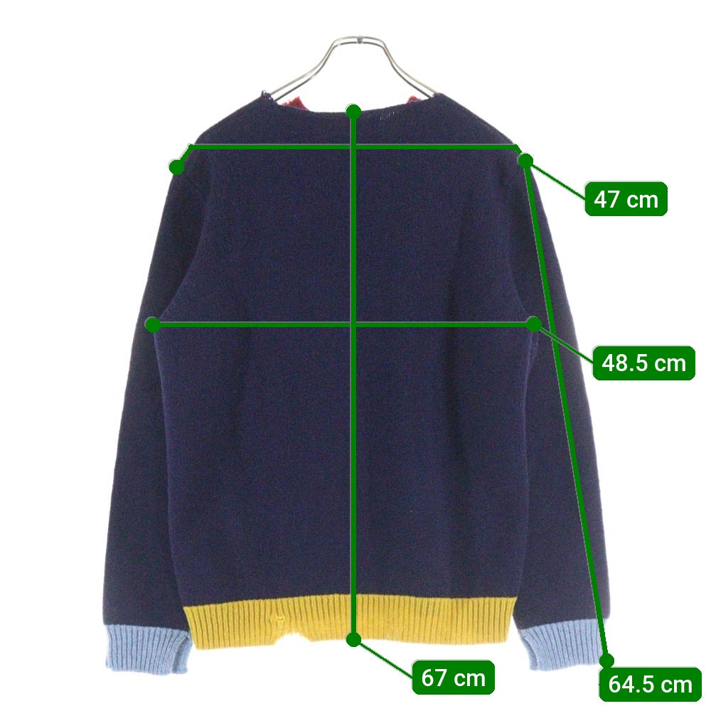 MARNI(マルニ) 21SS ダメージ加工 ウール クルーネックニット セーター マルチカラー GCMG0163Q0