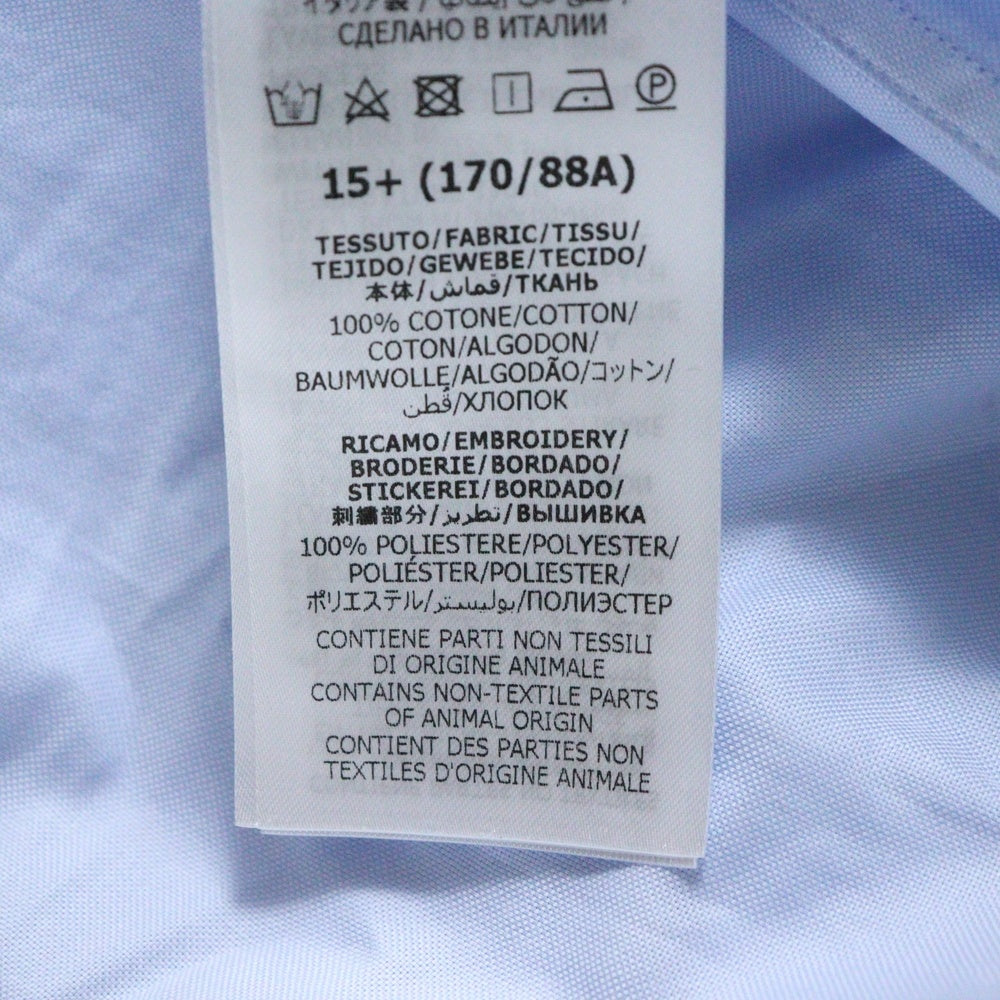 GUCCI(グッチ) Cotton shirt with Double G embroidery ダブルG ロゴエンブロイダリー コットン 長袖シャツ ライトブルー 699554 ZAJOM