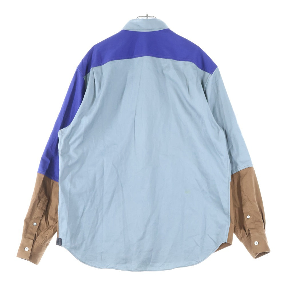 LOEWE(ロエベ) 21AW パッチワーク コットン レギュラーカラー ワークシャツ マルチカラー H526Y05W28