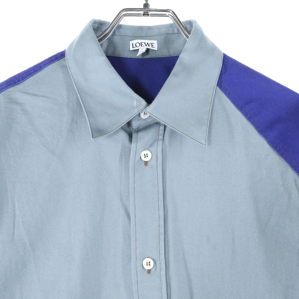 LOEWE(ロエベ) 21AW パッチワーク コットン レギュラーカラー ワークシャツ マルチカラー H526Y05W28