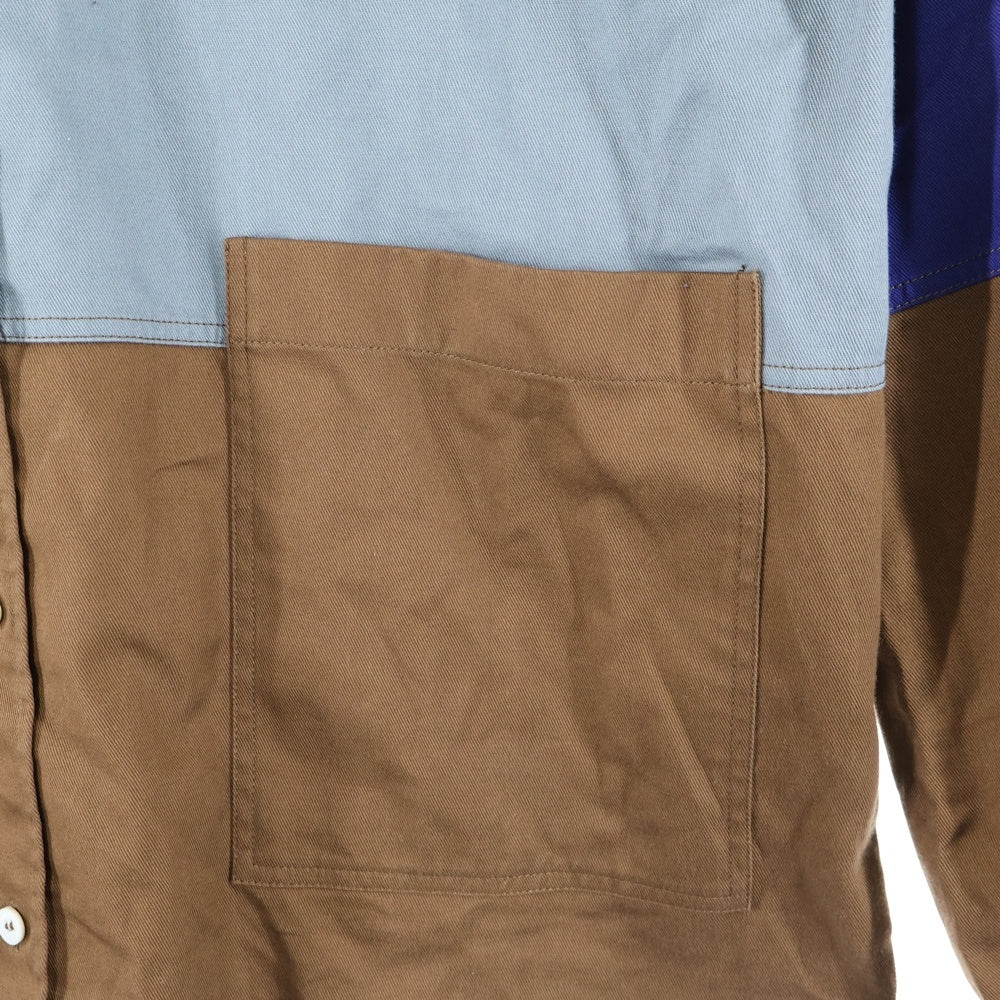 LOEWE(ロエベ) 21AW パッチワーク コットン レギュラーカラー ワークシャツ マルチカラー H526Y05W28