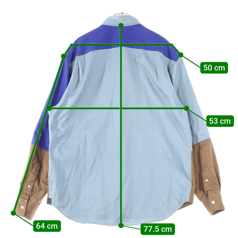 LOEWE(ロエベ) 21AW パッチワーク コットン レギュラーカラー ワークシャツ マルチカラー H526Y05W28