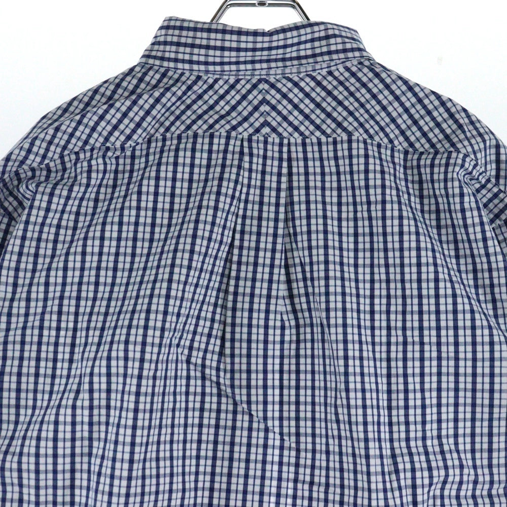 HUMAN MADE(ヒューマンメイド) CHECK BD SHIRT チェック柄 ハートロゴエンブロイダリー 長袖シャツ ネイビー/ホワイト HM29SH012