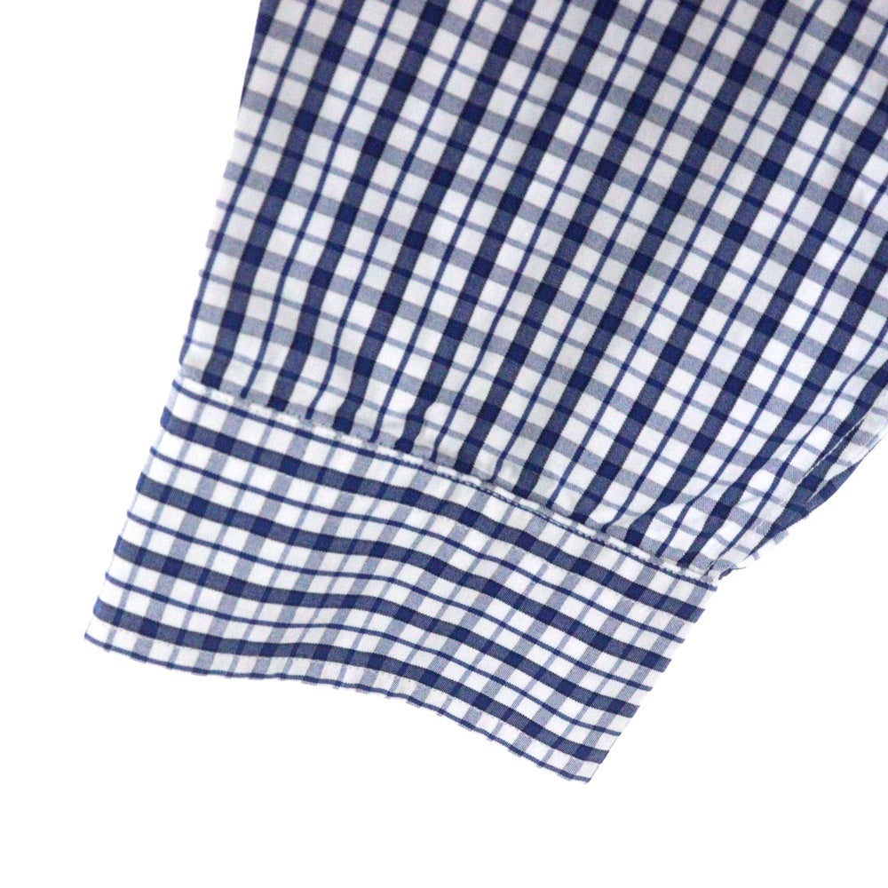 HUMAN MADE(ヒューマンメイド) CHECK BD SHIRT チェック柄 ハートロゴエンブロイダリー 長袖シャツ ネイビー/ホワイト HM29SH012