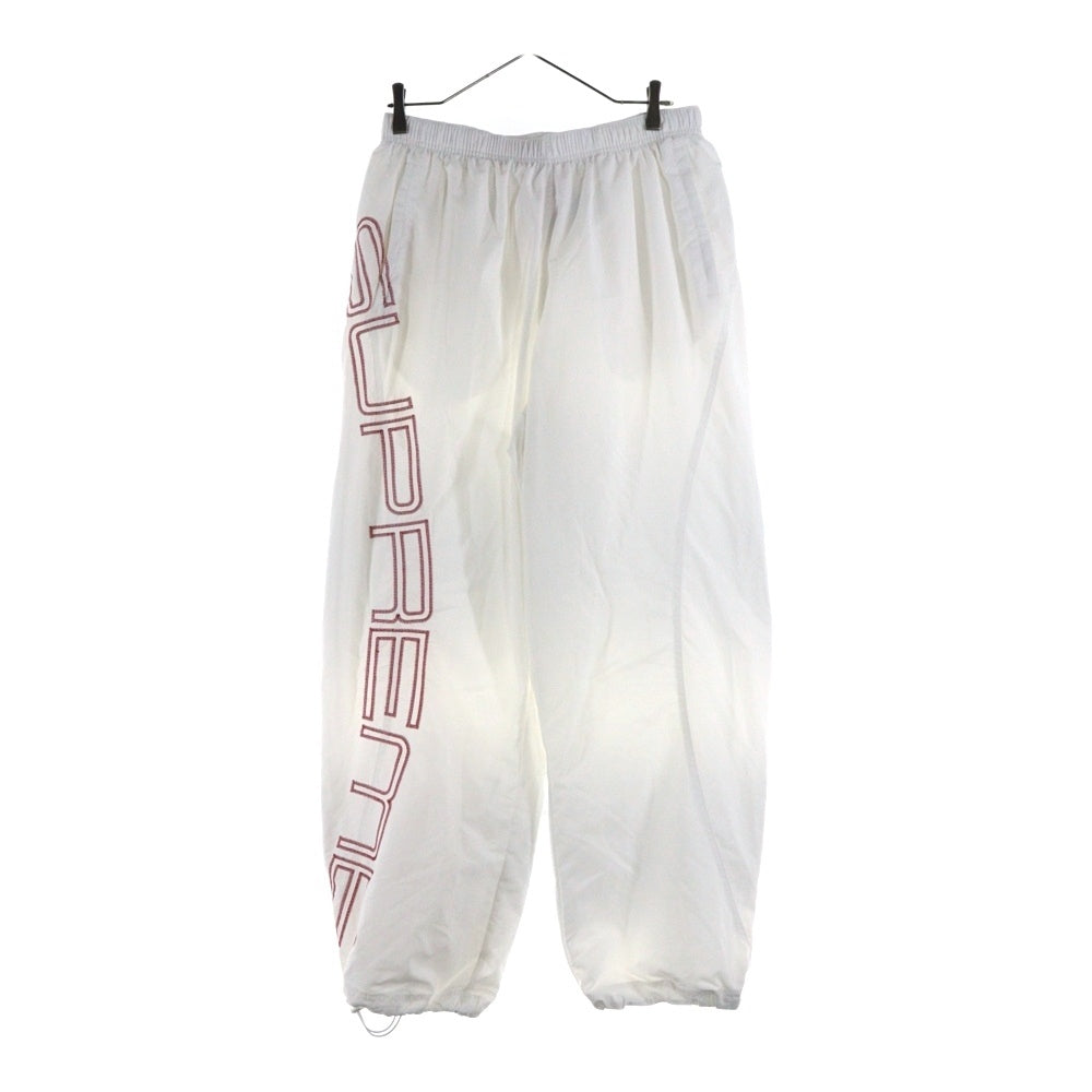 SUPREME(シュプリーム) 25SS Spellout Embroidered Track Pant スペルアウト エンブロイダリー ナイロン トラックパンツ ホワイト/レッド