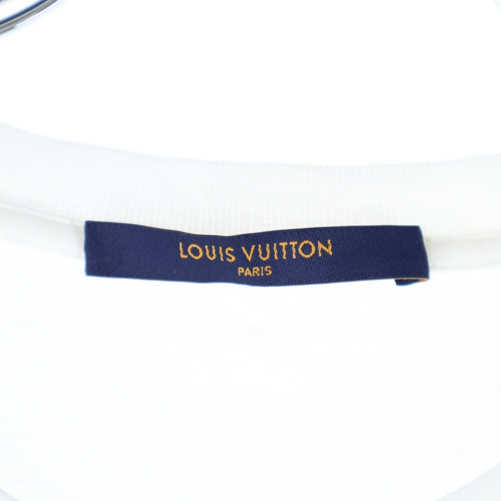 LOUIS VUITTON(ルイヴィトン) 22AW ロゴエンブロイダリー クルーネック半袖Tシャツ カットソー ホワイト RM222Q JC8 HAY50W