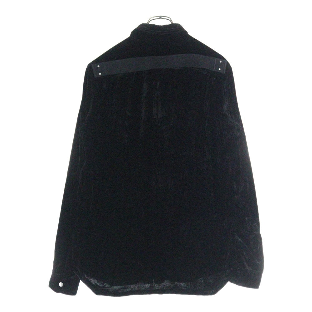 Rick Owens(リックオウエンス) 22AW ベロア スナップボタン 長袖 シャツ ブラック RU02B2729‐V