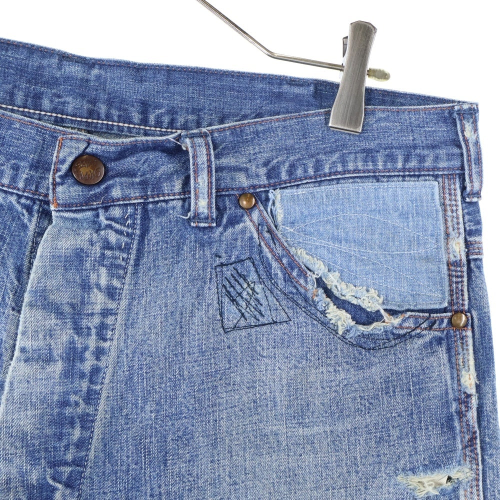 SAINT MICHAEL(セントマイケル) 23AW DENIM PAINTER PANTS ペインター ダメージ加工 デニムパンツ インディゴブルー SM-A23-0000-038
