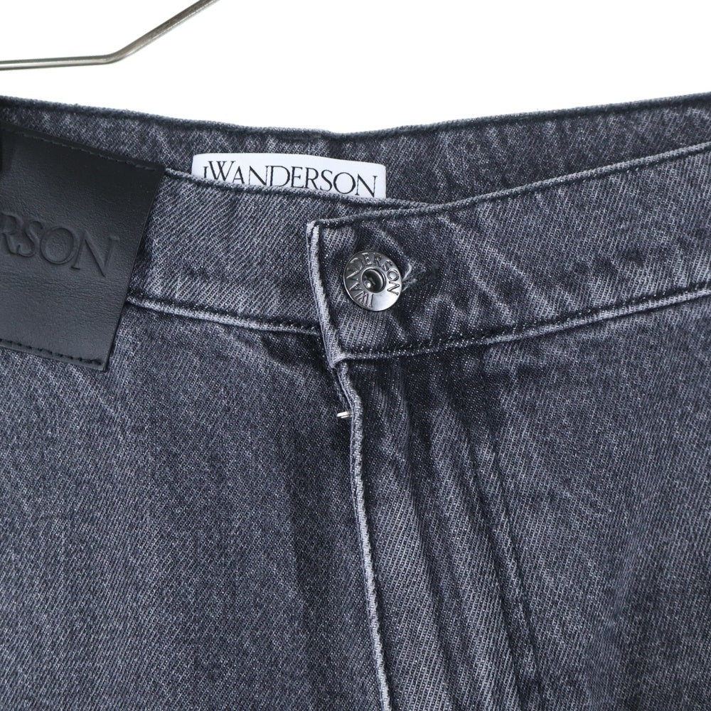J.W.ANDERSON(ジェー ダブリュー アンダーソン) ロゴステッチポケット ボタンダウン ワイドフィット デニムパンツ ダークグレー