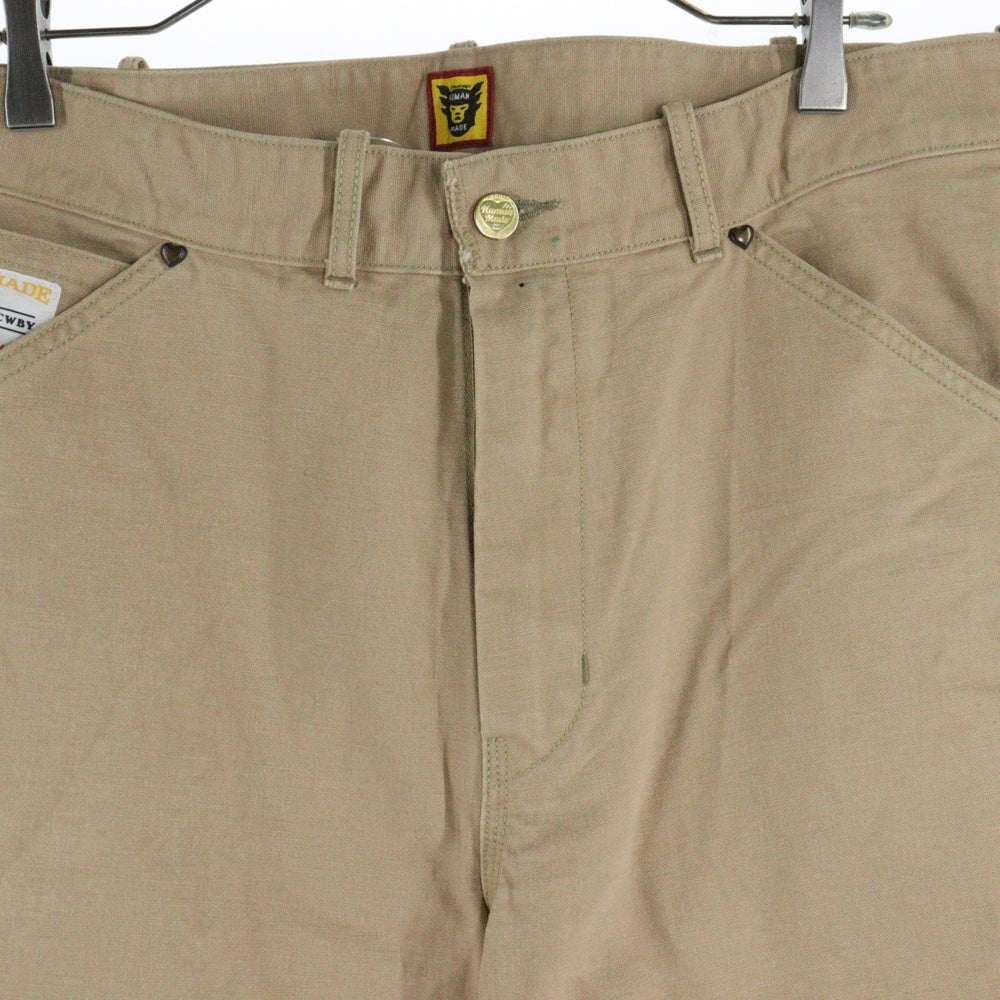 HUMAN MADE(ヒューマンメイド) cotton trousers Washed Duck Work Pants バック ハートロゴ刺繍 ワーク パンツ ベージュ